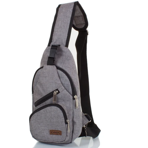 Мужская сумка-слинг DNK Leather серая (DNK-JOKER№2-BAG-7)