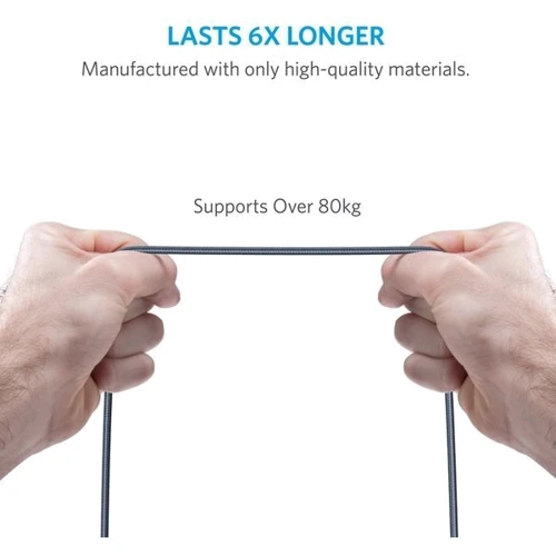 Кабель ANKER USB Cable to Lightning Powerline+ V2 3m Space Grey (A8123HA1) фото 4