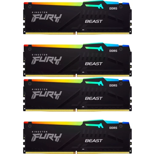 Kingston FURY 128 GB (4x32GB) DDR5 5600 MHz Beast RGB (KF556C40BBAK4-128)