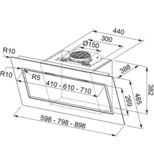 Витяжка Franke FST DRIP FREE 90 X 305.0662.835: Тип фільтра повітря Рециркуляція, Відведення