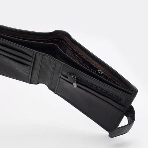 Мужской кошелек Keizer черный (K18068-black): Формат кошелька Вертикальный