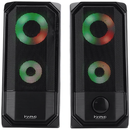 Акустична система Marvo SG-265 Multi-LED USB Black: Матеріал корпусу пластик