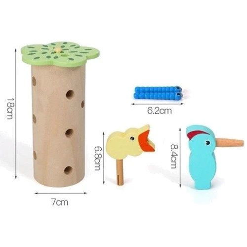 Деревянная магнитная игра WOODY Накорми птенца (MD 2917)