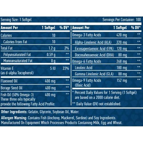 Haya Labs Omega 3-6-9 Омега 3-6-9 100 капсул: Тип Омега 3-6-9