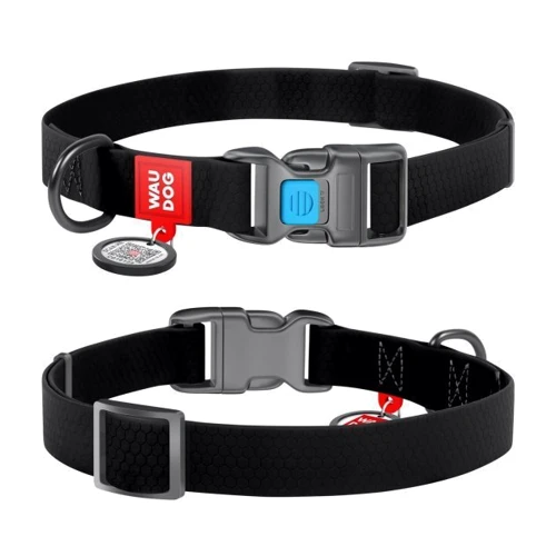 Нашийник для собак WAUDOG Waterproof c QR-паспортом металева пряжка-фастекс 25 ммx31-49 см чорний (27861): Виробник WAUDOG