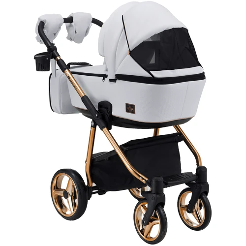 Коляска 2 в 1 Adamex Barcelona Polar (Pink Gold) кожа 100% BR321 (624627): Ширина шасси 58.5 см
