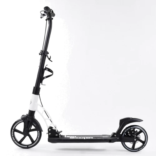 Самокат двоколісний Best Scooter PU колеса, 2 амортизатори, дискове гальмо Black/White (100077) фото 7