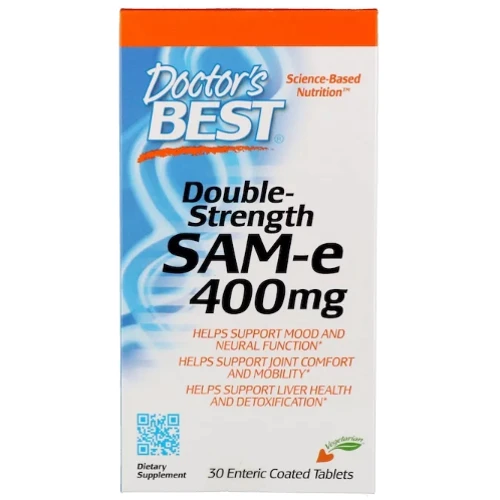Doctor's Best SAM-e (S-Adenosyl-L-Methionine) 400 Double-Strength 30 Enteric Coated Tabs (DRB-00151)