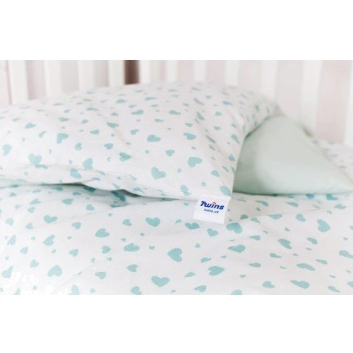 Сменная постель Twins Romantic Сердечки, мятный (3 эл) (3024-R-004)
