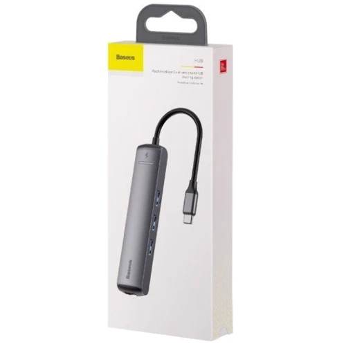 Адаптер Baseus Adapter USB-C to 3xUSB3.0+HDMI+USB-C+RJ45 Gray (CAHUB-J0G) фото 8