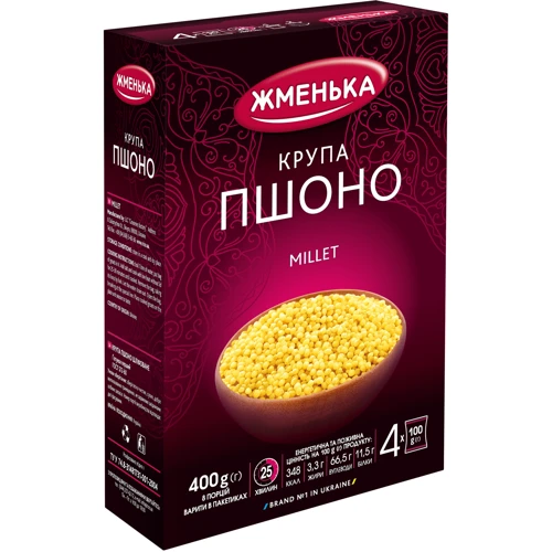 Пшено Жменька в пакетиках для варки 4х100 г (4820038700774)