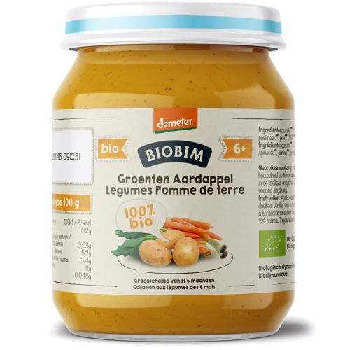 Пюре органическое Biobim Овощной микс с картофелем 190 г (1187138)