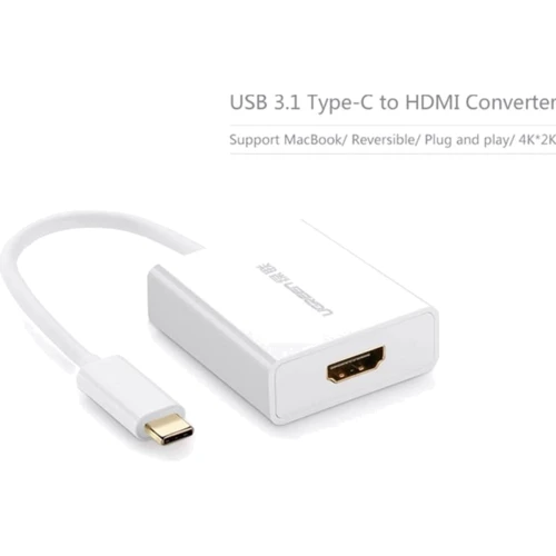 Адаптер Ugreen Adapter USB-C to HDMI White (40273): Цвет белый
