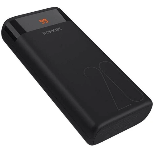 Внешний аккумулятор Romoss Power Bank 20000mAh Ares20PF Black (PAS20-272-2133H): Особенности Компактный размер, С дисплеем, Индикатор заряда, быстрая зарядка