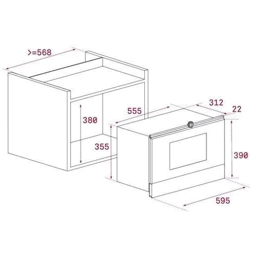 Встраиваемая микроволновая печь Teka MS 622 BIS L IX (40584100): Внутренний объем 22 л