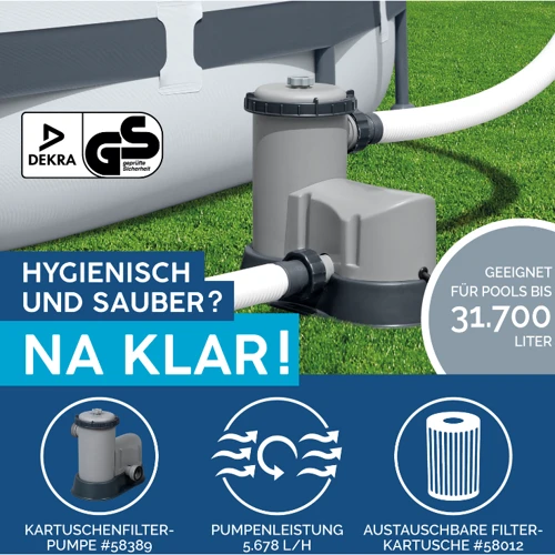 Бассейн Bestway каркасный 549-274-122 см (56465) (тент, подстилка, лестница, фильтр-насос, в коробке, 62-145-51см) фото 4