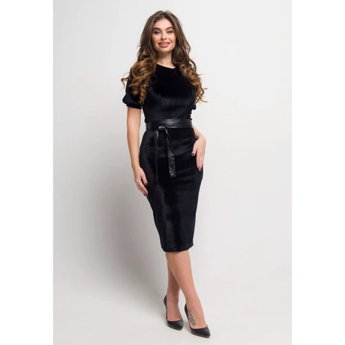 Платье FLFashion Алана МПА 1652 48 черное повседневное удлиненное миди