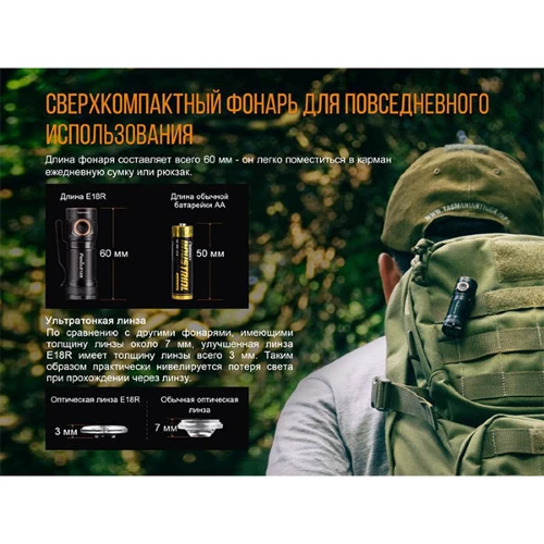 Ліхтар Fenix E18R Cree XP-L HI LED (E18R): Сертифікат захищеності IP68
