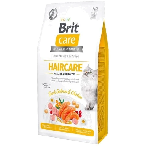 Сухий корм Brit Care Cat GF Haircare Healthy & Shiny Coat для дорослих котів 0.4 кг (8595602540891)