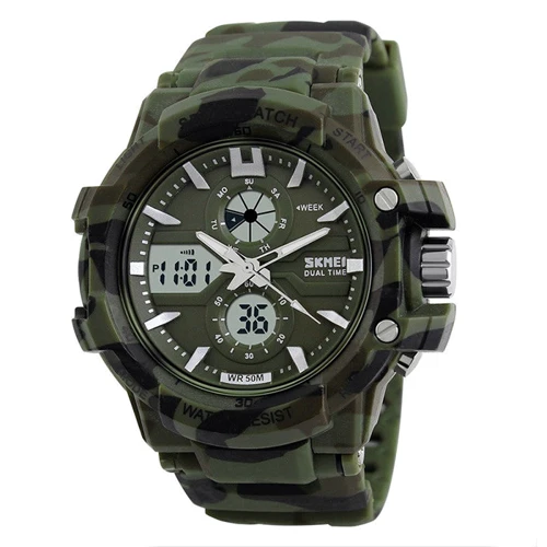 Наручний годинник Skmei 0990 Green Camo: Тип чоловічі