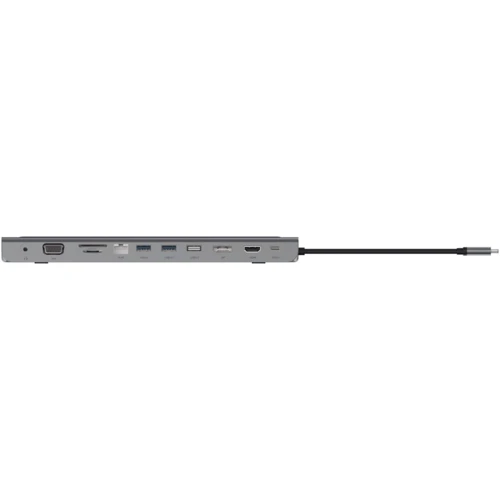 Адаптер Belkin Adapter USB-C to USB-C 3.0+HDMI+DisplayPort+SD+RJ45+VGA+2xUSB 3.0+USB 2.0+3.5mm Grey: Дополнительные разъемы 3.5mm Headphone, USB OTG, VGA, Ethernet, SD+TF Card, DisplayPort, HDMI, USB-C