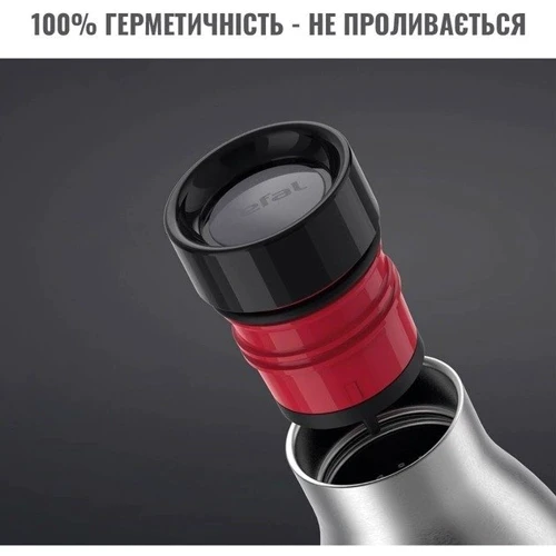Термос Термопляшка Tefal Bludrop soft touch 500 мл графітовий (N3110510): Кришка пластик