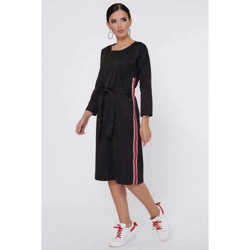 Платье FashionUp PL-1778B 44 черное повседневное удлиненное миди