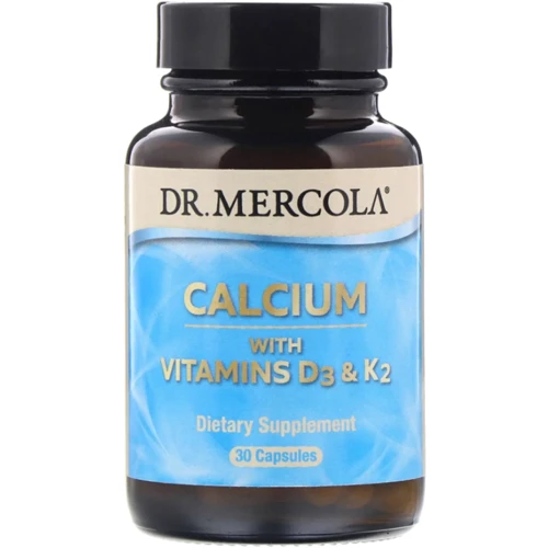 Dr. Mercola Calcium with Vitamins D3 & K2 Кальций с витаминами Д3 и К2 30 капсул