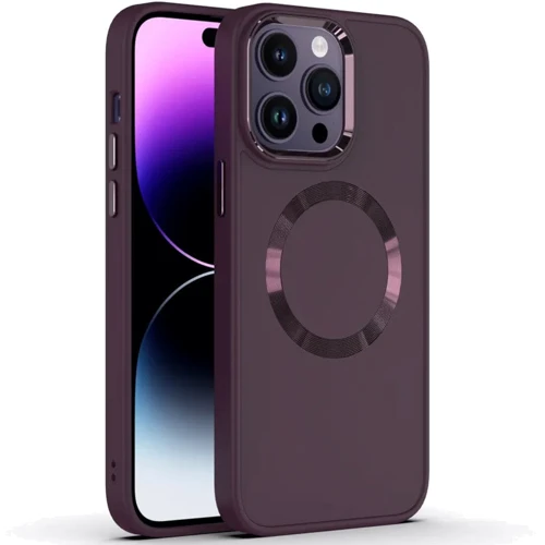 Чехол для iPhone TPU Case Bonbon Metal Style with MagSafe Plum for iPhone 16 Pro