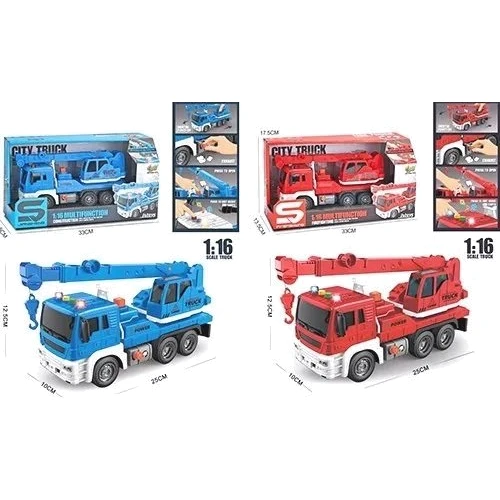 Будівельний кран: інерція, рухомі деталі, звук, світло (2 кольори) (JS105AB)