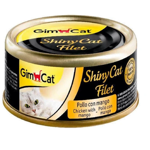 Вологий корм GimCat Shiny Cat Filet з куркою і манго для кішок 70g (4002064412979)