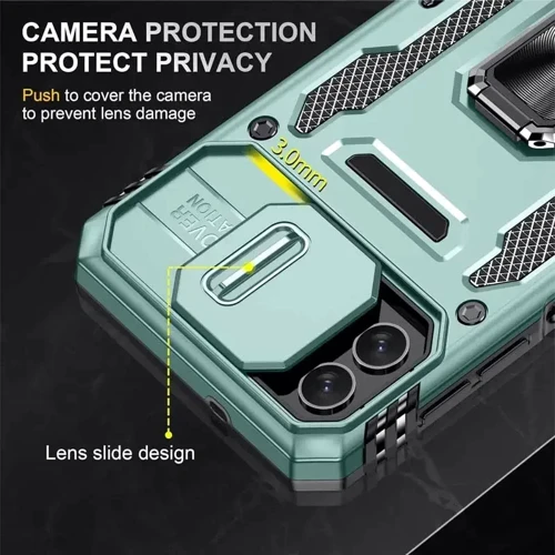 Чохол для телефона Mobile Case Camshield Army Ring Light Green для Samsung A065 Galaxy A06: Матеріал силикон + поликарбонат