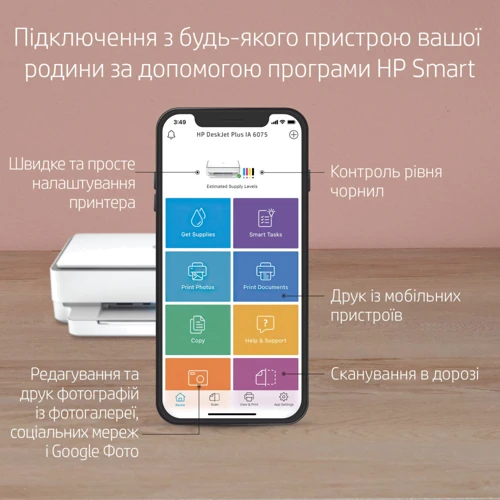 БФП HP DeskJet Ink Advantage 6075 Wi-Fi (5SE22C): ЖК дисплей нет
