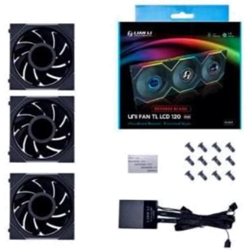 Кулер Lian Li Uni Fan TL LCD Reverse 120 3 in 1 Black (G99.12RTLLCD3B.00)