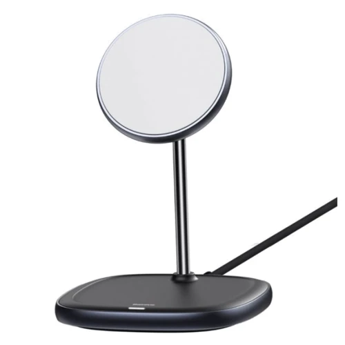 Зарядний пристрій Baseus Wireless Charger Stand MagSafe Swan Black (WXSW-01) for iPhone 16 I 15 I 14 I 13 I 12 series