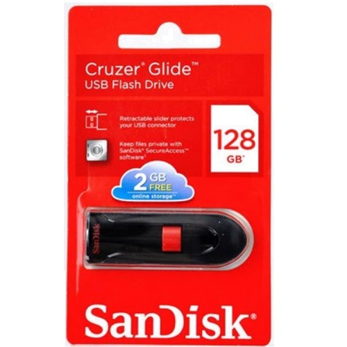 USB-флешка SanDisk 128GB Cruzer Glide USB 2.0 Black (SDCZ60-128G-B35): Объем памяти 128 GB