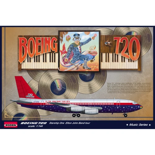 Модель Roden Авиалайнер Boeing 720 Elton John tour (RN315)