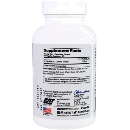 Жиросжигатель GAT L-Carnitine 60 capsules: Пол Унисекс