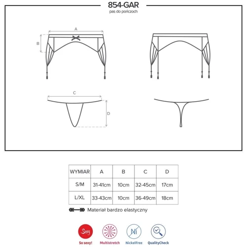 Пояс со стрингами Obsessive 854-GAR-1, S/M