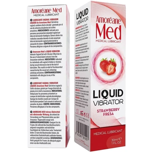 Стимулирующий лубрикант от Amoreane Med: Liquid vibrator - Strawberry (жидкий вибратор), 30 ml