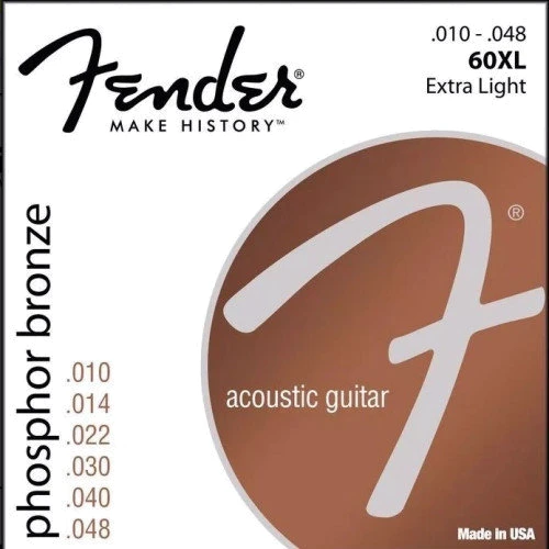 Струна для гитар Набор струн для акустической гитары Fender 60XL