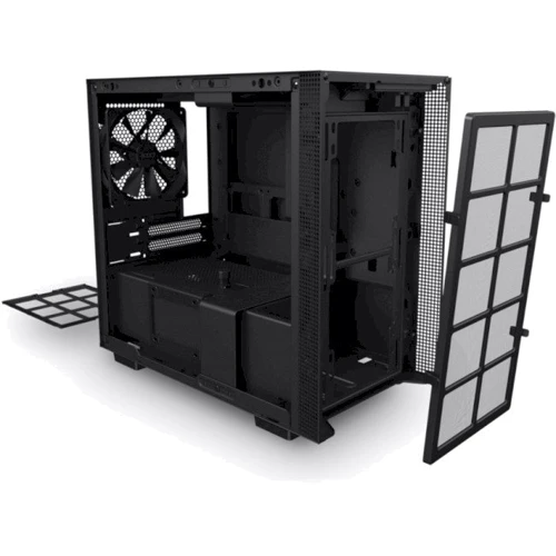 Корпус NZXT H210 Matte Black (CA-H210B-B1): Матеріал передній панелі пластик