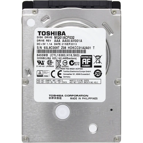 Внутренний жесткий диск Toshiba SATA 320GB (MQ01ACF032)