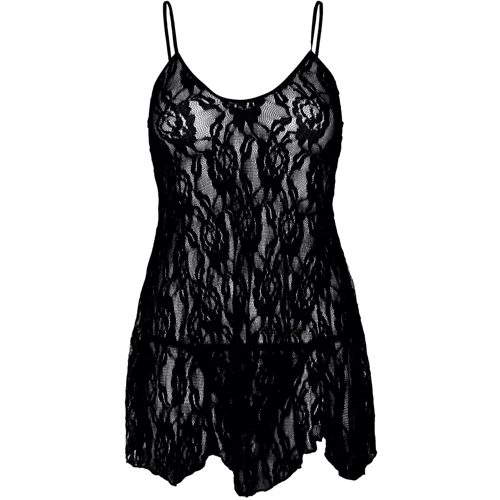 Пеньюар Leg Avenue Rose Lace Flair Chemise Black One Size