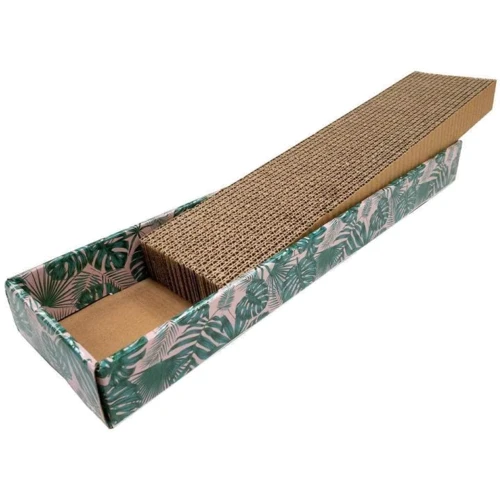 Когтеточка Croci Homedecor Texture Leaves с кошачьей мятой из гофрокартона 48х12х5 см (C6021581) фото 1