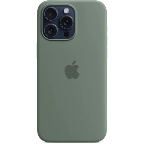 Чехол для iPhone Apple iPhone 15 Pro Max Silicone Case with MagSafe - Cypress (MT1X3ZM/A): Материалы Силикон