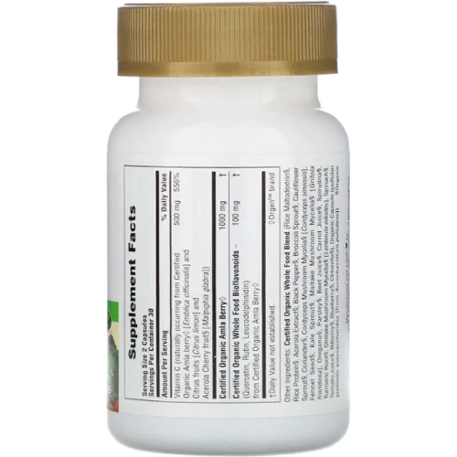 Nature's Plus Source of Life Garden, Certified Organic Vitamin C, 60 Vegan Capsules (NAP-30733): Тип Витамин C