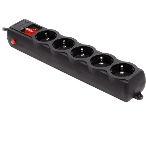 Сетевой фильтр Gembird SPG5-G-6B-PRO Black, 5 розеток, 1.8м