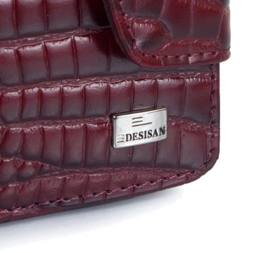 Женский кошелек Desisan бордовый (SHI086-626): Материал Натуральная кожа