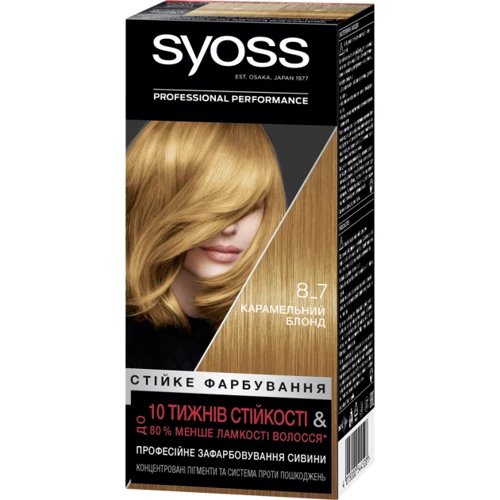 SYOSS Стійка фарба для волосся 8-7 Карамельний блонд 115 ml